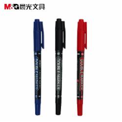 教学用品 晨光MGMG2130 黑色 双头记号笔  单位/支