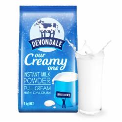 德运(Devondale) 全脂高钙成人奶粉 原装进口奶粉 1kg/袋