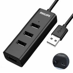 飞利浦 USB分线器2.0一拖四 2米