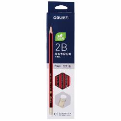 得力 S936 铅笔 2B 12支/盒 (盒) 红色